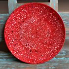 Zak Designs Melamine Red Multi Color Confetti Dinner 11” Plate Speckled Retro
