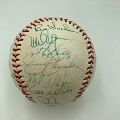 1989 Oakland A’s World Series Champs Team Signed Baseball 28 Sigs JSA COA - Image 1 of 4