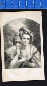 The Sisters, Civil War Era -1862 Peterson's Fashion Engraving - Picture 1 of 1