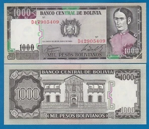 Bolivia 1000 Pesos Bolivianos P 167a 1982 UNC ( P 167 a ) - Picture 1 of 1