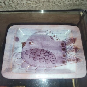 vide poche en céramique vintage Cloutier accidenté oiseau - Imagen 1 de 4