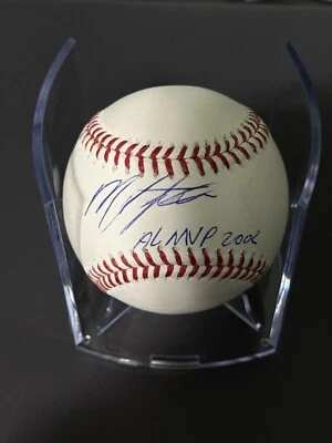 Miguel Tejada Autografiado Oakland A’s OMLB Inscrito MVP 2002 JSA DNA Foto 1 de 2