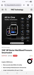 YHE® BP Doctor Med Blood Pressure Smartwatch - Photo 1 sur 12