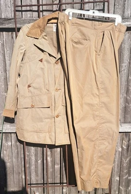 ABERCROMBIE AND FITCH OUTDOOR SUIT, FALCON BRAND, TAILORED BY S.E. WOODS, BELTED - Image 1 of 4