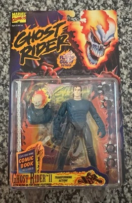 Figura de acción transformadora desenmascarada Toybiz Ghost Rider II 1995 Johnny Blaze nueva Foto 1 de 2