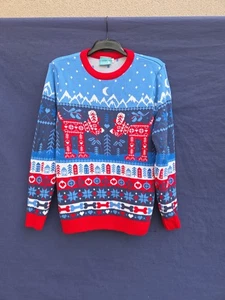 Wallace & Gromit Unleased  Christmas Sweater Jumper Size Large Pit 2 Pit 58cm  - Picture 1 of 5