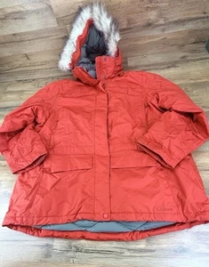 LL Bean Womens 2X Baxter State Parka Goose Down Jacket Fur Hood Burnt Orange - Picture 1 of 9