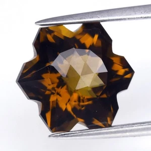 💎 2.25ct 8.5x8.5mm VS Snowflake Natural Yellow Quartz - Brazil Gemstone - Picture 1 of 4