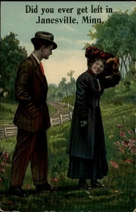 Janesville,MN Couple,Romance,Smithmill 1912 DPO Waseca County Minnesota Postcard - Picture 1 of 2