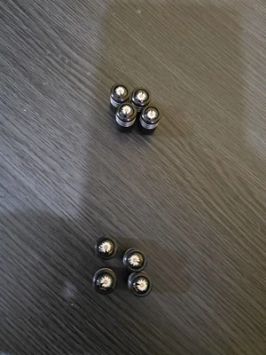 New 8 pcs Black/silver Universal Tire Valve Stem Caps Flower Tire Caps Free Ship - Image 1 of 4