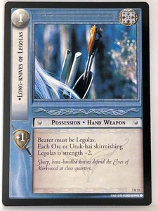 LORD OF THE RINGS TCG REALMS OF THE ELF LORDS RARE 3R21 LONG KNIVES OF LEGOLAS - Picture 1 of 1