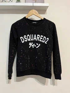 Dsquared2 (made in Italy) Big Logo Crew Neck  T-Shrt iSweater -Black - sz S - Picture 1 of 8