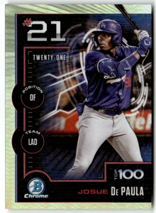 2025 Topps Bowman Chrome MLB No. BTP-21 Josue De Paula Refractor - Bild 1 von 2