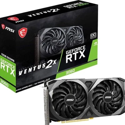 MSI Video Card GeForce RTX 3060 VENTUS 2X 12G OC PCI-Exp 4 12GB GDDR6 New in Box - Image 1 of 4