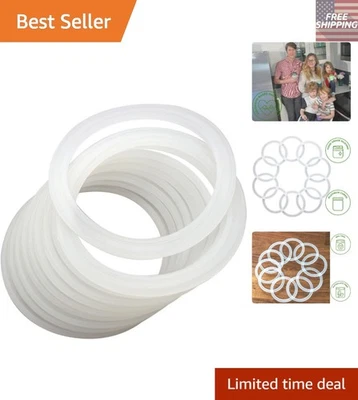 Paquete de 10 anillos de sellado de silicona de boca ancha para tapas de tarros de albañil a prueba de fugas Foto 1 de 4