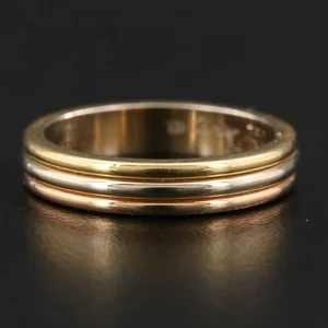 Cartier Vendome Louis Cartier 18K Tri Color Band Size 7 - Picture 1 of 7