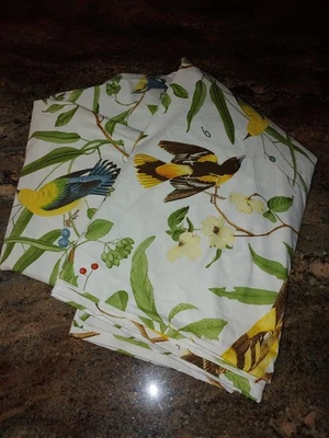 Pottery Barn KING Spring Sparrow Cotton Bird Botanical Duvet Cover 107x92" - Image 1 of 4