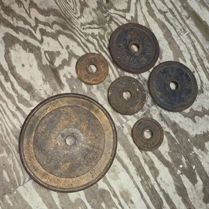 Wilton Barbell Lote de 6 LEER Usado Pobre 40 Lbs EE. UU. DE COLECCIÓN - Imagen 1 de 4