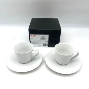 Set 2 Tazas + Placa Alessi Ku Café Grandes 20cl Diseño Toyo Ito New DTI05/87s - Bild 1 von 12