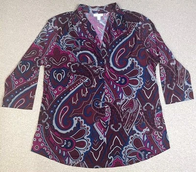 Top túnica Charter Club para mujer talla 2X colorido cachemir popover informal clásico  Foto 1 de 4