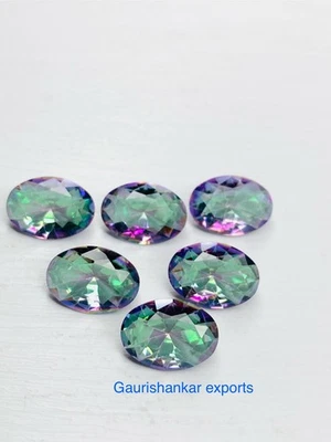 Mystic Quartz Faceted Oval Cut Loose Gemstone 16x12 - 18x13 mm Calibrated DG - Image 1 of 4