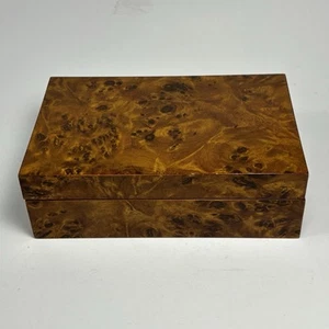 Karten Zigaretten Schmuckkästchen Vogelaugenahorn Look Box Korea geteilt Vintage LESEN - Bild 1 von 14