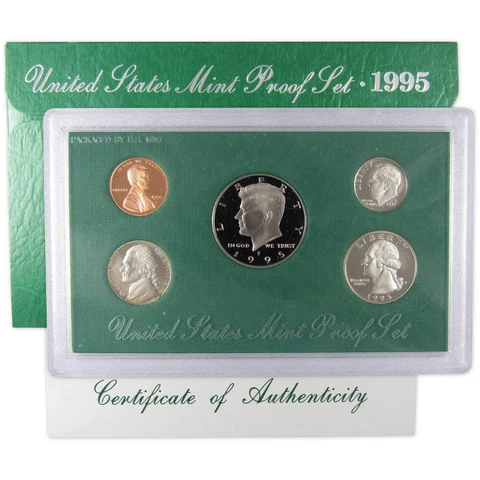 1995 Clad Proof Set U.S. Mint Original Government Packaging OGP Collectible Cover
