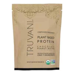 Truvani Organic Plant Based Protein Powder Chocolate Peanut Butter 12.88 Ounce - Picture 1 of 2