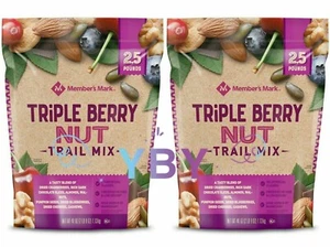 2 Packs Member's Mark Triple Berry Nut Trail Mix 40 oz Each Pack - Picture 1 of 4