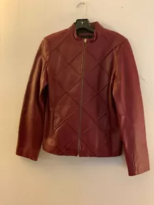 Women's Mossimo Burundy Women Leather Style Jacket Size S - Picture 1 of 4