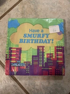 NEW IN PACKAGE SMURFS 16 LUNCH NAPKINS PINK PARTY SUPPLIES - Picture 1 of 3