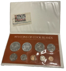 1973 Cook Islands Rare Uncirculated 9 Coin Mint Set with 1.8 ASW Silver - Picture 1 of 17