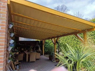 GÖTZ GARDINEN MAß-KONFEKTION Exklusive Faltenbeschattung Seilspannmarkise Faltenmarkise Terrassenbeschattung