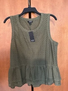 Neu mit Etikett a.n.a. Avocado ärmelloses L Ösen Top $ 10 SCHÖN - Bild 1 von 3