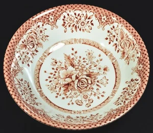 Wood & Sons Fine Tableware 6 1/2" Coupe Cereal Bowl Kew Pink Rose Floral England - Picture 1 of 2