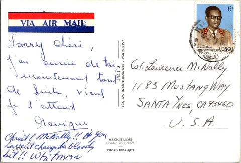Congo 1992 (Topless) USED Post Card Cover