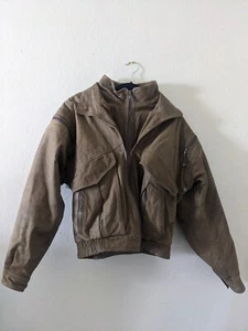 Rare vintage Adventure Bound Medium Brown Leather Jacket/ vest zip off sleeves - Bild 1 von 23