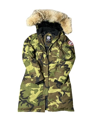 Canada Goose Women kensington Parka small S Fur Trim camo Green Authentic 2506L - Image 1 of 4