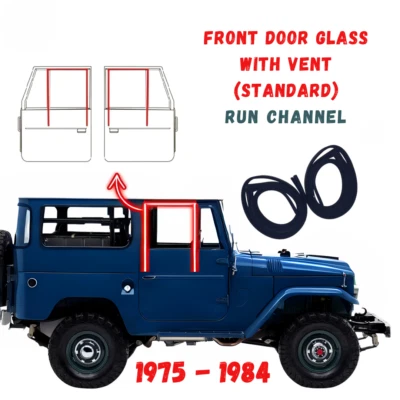 TOYOTA LAND CRUISER FJ45 FJ40 BJ40 2F 1975-1984 Porta Frontal Vidro Run Channel - Imagem 1 de 4