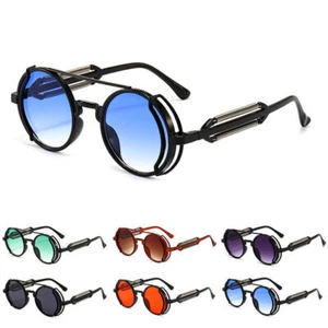 Steampunk Gothic Retro Style Sunglasses Retro Punk Hippie 80s 90s Round Glasses⊹ - Picture 1 of 18