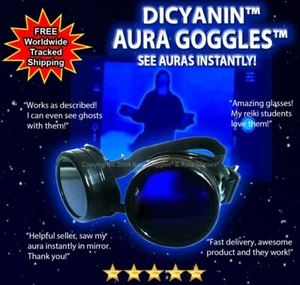 LUNETTES OFFICIELLES DICYANINE AURA énergie reiki emf evp chasse ouija fantôme wicca qi - Photo 1 sur 10