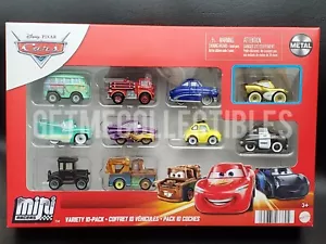 DISNEY PIXAR CARS MINI RACERS GOLDEN CRUISIN LIGHTNING MCQUEEN 10 PACK FREE SHIP - Picture 1 of 2
