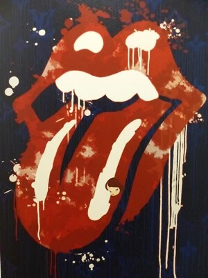 DEATH NYC "GERAHMT" Lithografie limitiert "Rolling Stones" 3D Siegel  Zertifikat - Bild 1 von 4