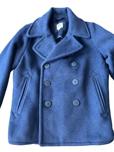 Gap Kids Blue Double Breasted Wool Blend Pea Coat Small 6-7yrs - Picture 1 of 8