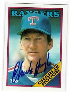 Charlie Hough Signed 1988 Topps Card #680 Texas Rangers