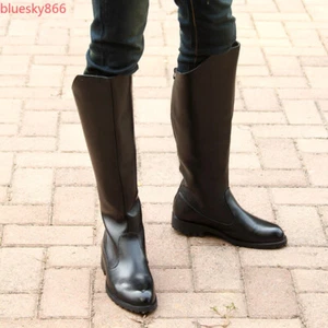 Botas de caballero hasta la rodilla para hombre Botas de montar al aire libre con cremallera trasera alta Botas militares - Imagen 1 de 16