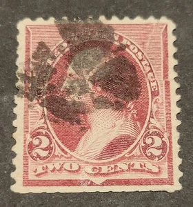 Scott # 219D 2c Washington Used 1890 - Picture 1 of 2