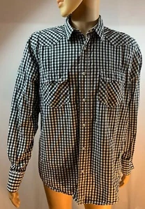 Camisa American Rag Pearl con botones a presión para hombre talla XL negra blanca a cuadros - Imagen 1 de 9