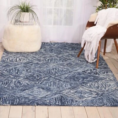 Nourison Linked Bohemian Denim 5' x 7'6" Area Rug, Easy Cleaning, Non Foto 1 de 4