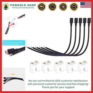 5pcs USB Type-C Male Pigtail Cables 10inch DIY Power Cord 3A Black - Picture 1 of 10